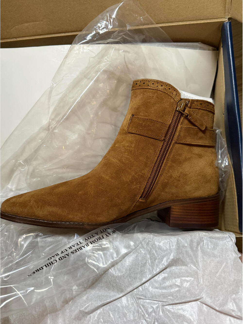 NWT! Cole Haan Norella Buckle Bootie in Tobacco Suede Size 6B - Picture 5 of 7